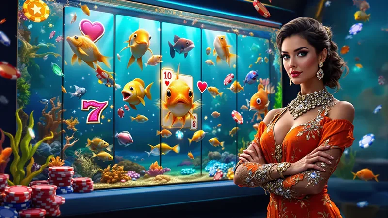 รีลเกมสล็อตแบบห้ารีลสามแถวพร้อมสัญลักษณ์ไวลด์และสแกตเตอร์